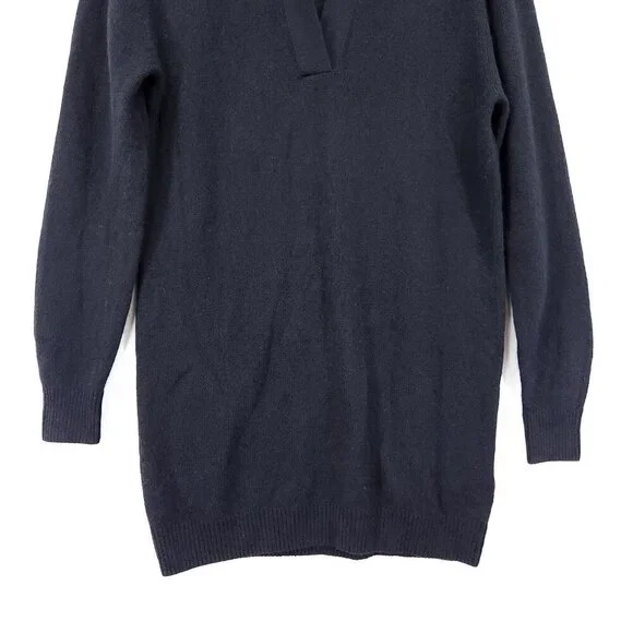 KHAITE Jo Cashmere Longline Sweater Size Small Black Designer Minimalist Tunic